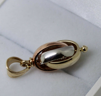 Kaedesigns New 9ct 9k Yellow Rose & White Gold Oval Belcher Pendant
