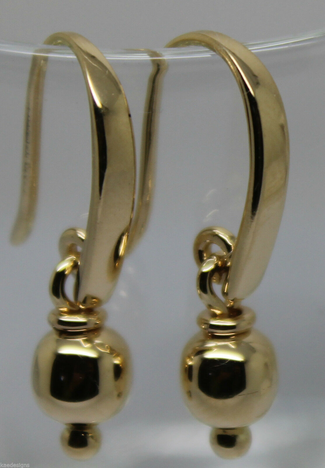 Kaedesigns, Genuine 9ct 9k 375 Yellow Or Rose Or White Gold 6mm Ball Drop Earrings