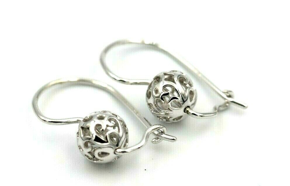 Genuine New 9k 9ct 375 Yellow, Rose and White Gold 8mm Ball Filigree Earrings