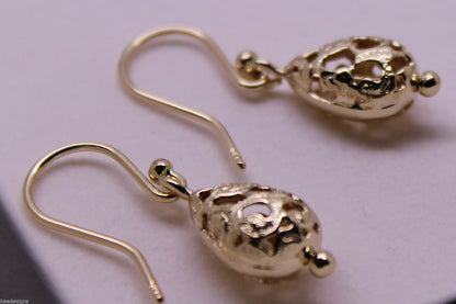 Kaedesigns 9ct 9k 375 Yellow Or White Or Rose Gold Teardrop Filigree Earrings