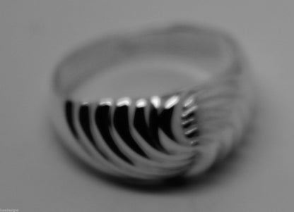 Genuine 9ct 9k 375 Yellow or Rose or White Gold or Sterling Silver Swirl Dress Ring