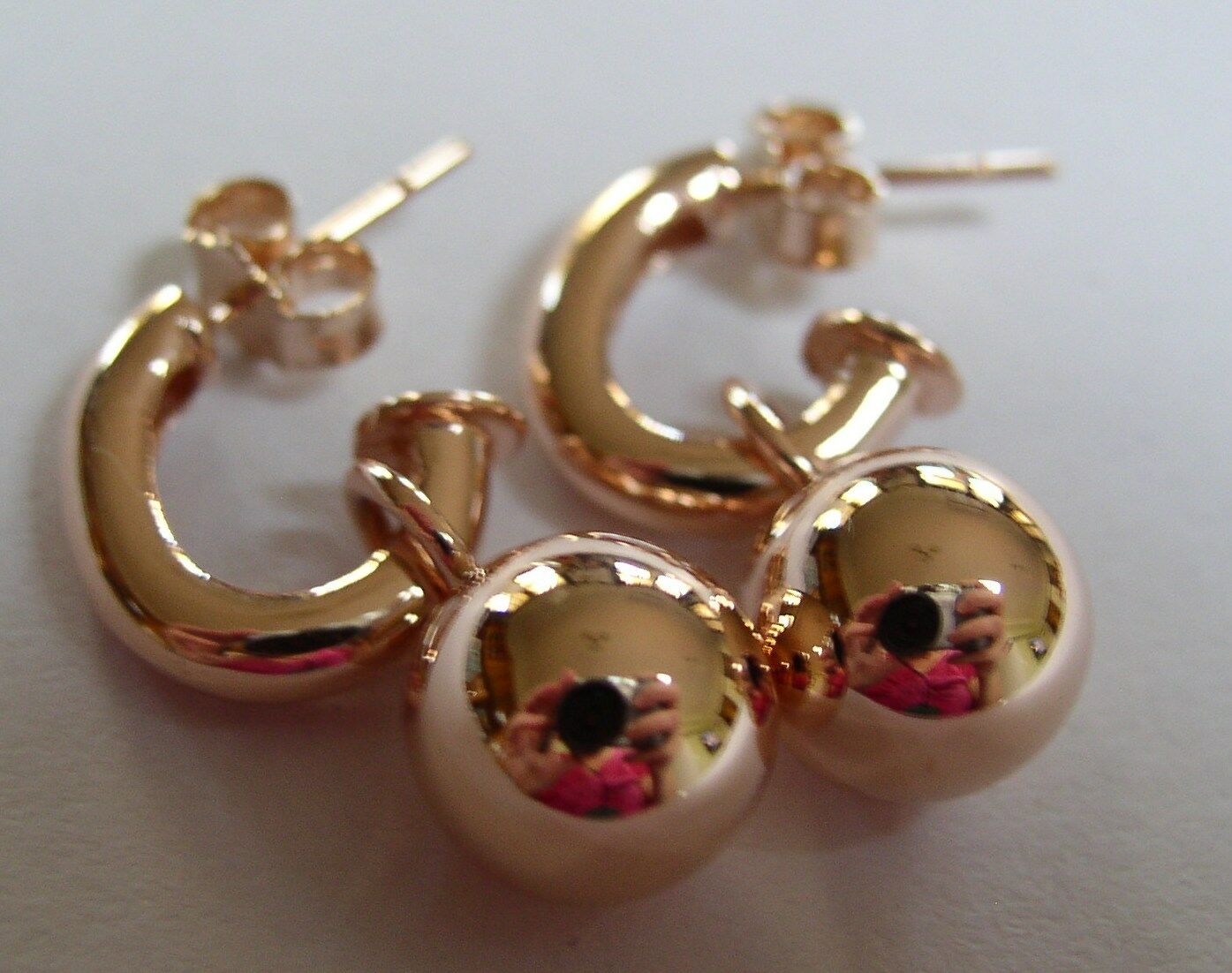 Kaedesigns Genuine Heavy 9ct 9kt Yellow, Rose or White Gold 14mm Belcher Ball Drop Earrings