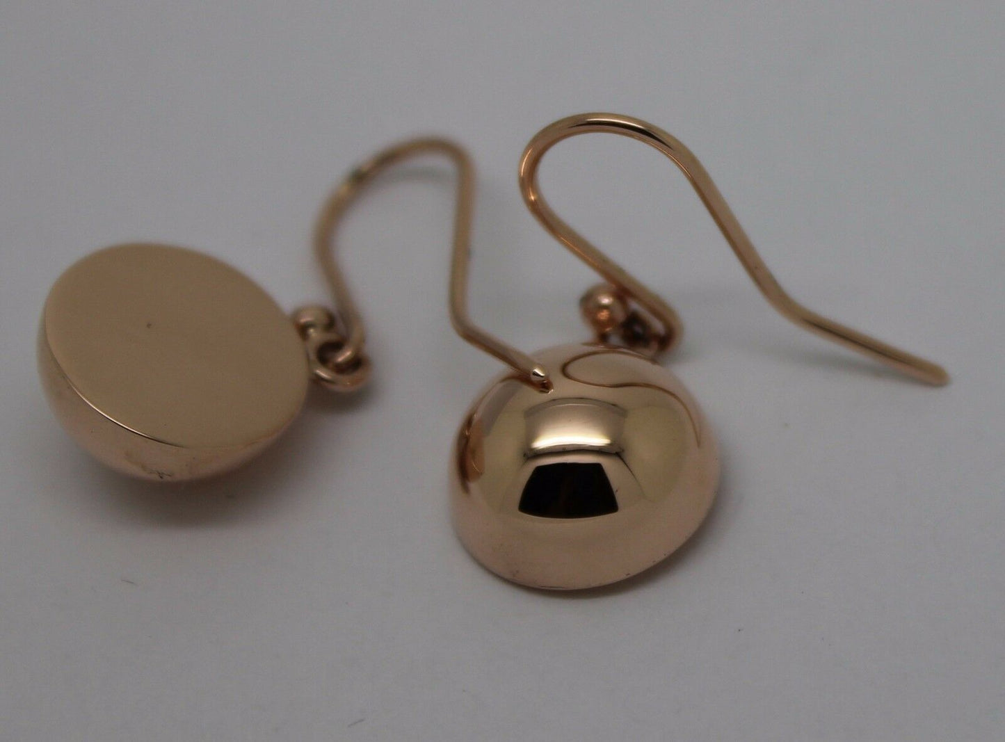 Genuine 9kt 9ct 375 Solid Yellow, Rose & White Gold 12mm Half Plain Ball Earrings