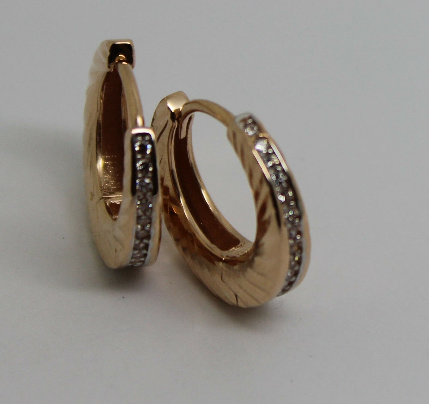 Genuine 9ct 9k 375 Rose Gold Hoops 15mm Huggies Earrings *Free Express Post