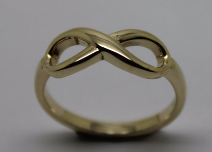 Genuine 9ct 9k 375 Yellow, Rose or White Gold Solid Infinity Ring Size J