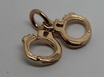 Kaedesigns, 9ct 9k Yellow or Rose or White Gold 375 Handcuffs Charm Or Pendant