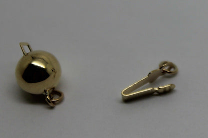 Genuine 9ct Yellow Gold 6mm, 7mm, 8mm & 10mm Plain Ball Pearl Clasp