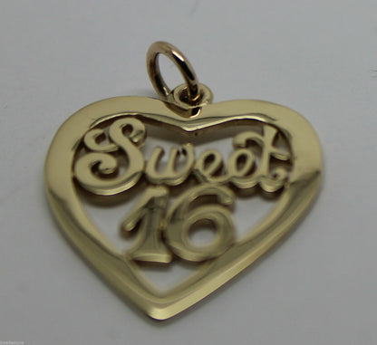 Kaedesigns Genuine 9ct Yellow or Rose or White Gold or Silver Sweet 16 Pendant