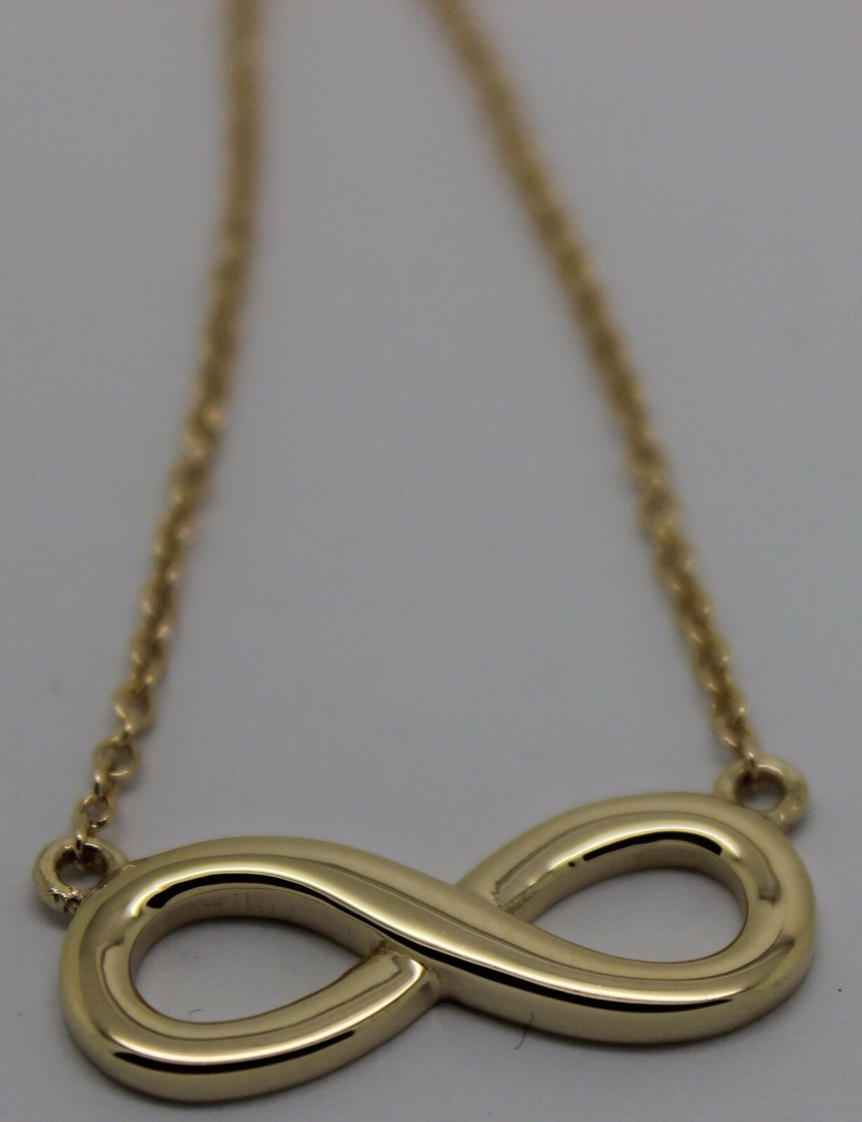 Kaedesigns 9ct 9k 375 Solid Yellow Gold Infinity Long 56cm Belcher Necklace