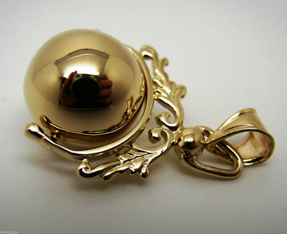 Kaedesigns, New Solid 9ct Yellow Or Rose Or White Gold 16mm Ball Spinner Pendant