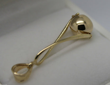 Genuine Solid 9ct Yellow Or Rose Or White Gold 8mm Long Swirl Ball Pendant