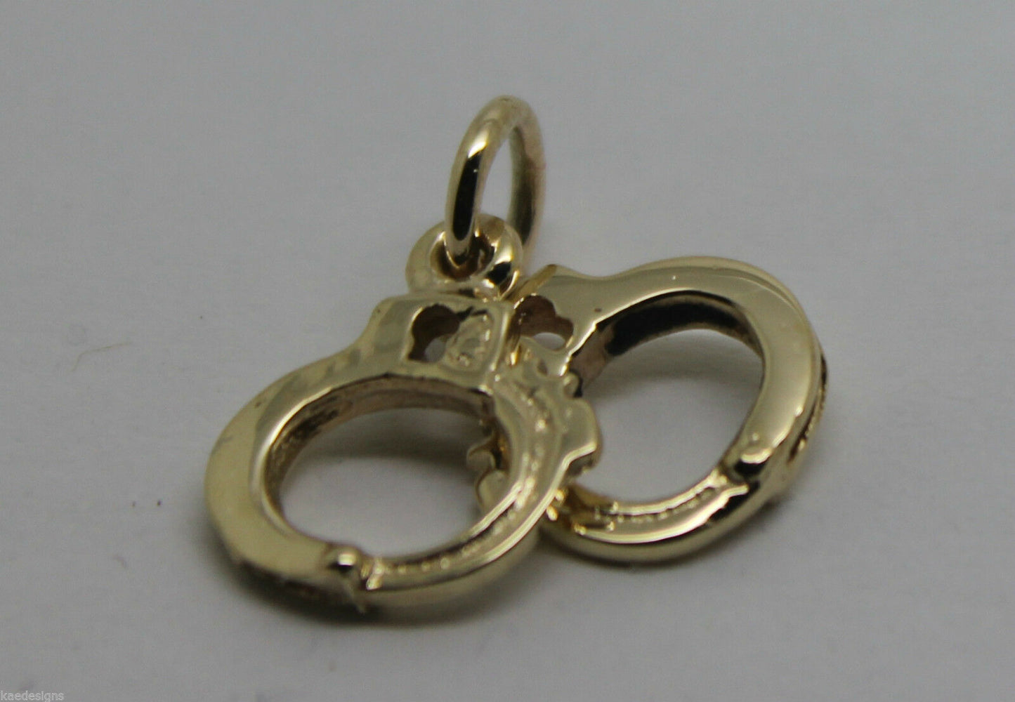 Kaedesigns, 9ct 9k Yellow or Rose or White Gold 375 Handcuffs Charm Or Pendant