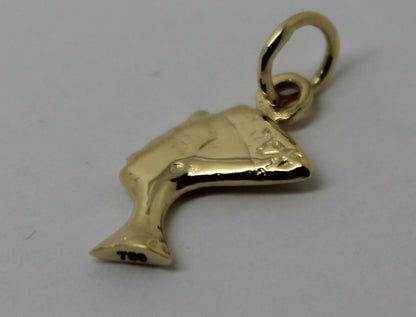 Genuine 18K Yellow Gold Small 3D Egyptian Nefertiti Charm