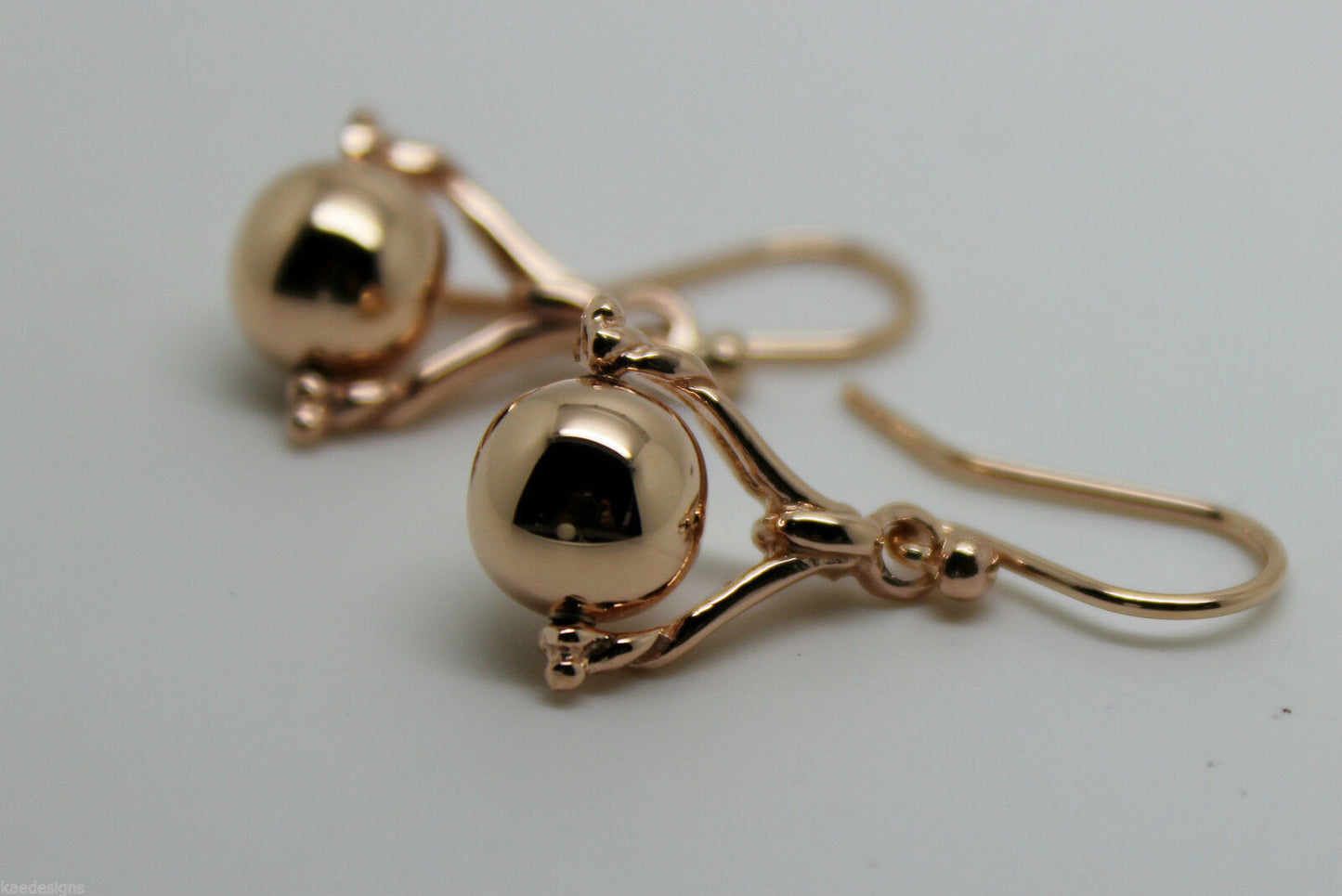 Genuine 9ct 9k 375 Yellow, Rose or White Gold Plain Ball Spinner Earrings