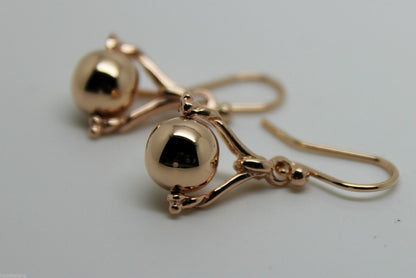 Genuine 9ct 9k 375 Yellow, Rose or White Gold Plain Ball Spinner Earrings