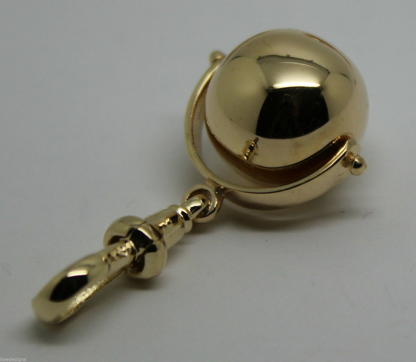 Genuine 9ct Yellow or Rose or White Gold Plain 14mm Ball Spinner with Swivel Clasp