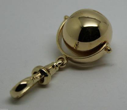 Genuine 9ct Yellow or Rose or White Gold Plain 14mm Ball Spinner with Swivel Clasp