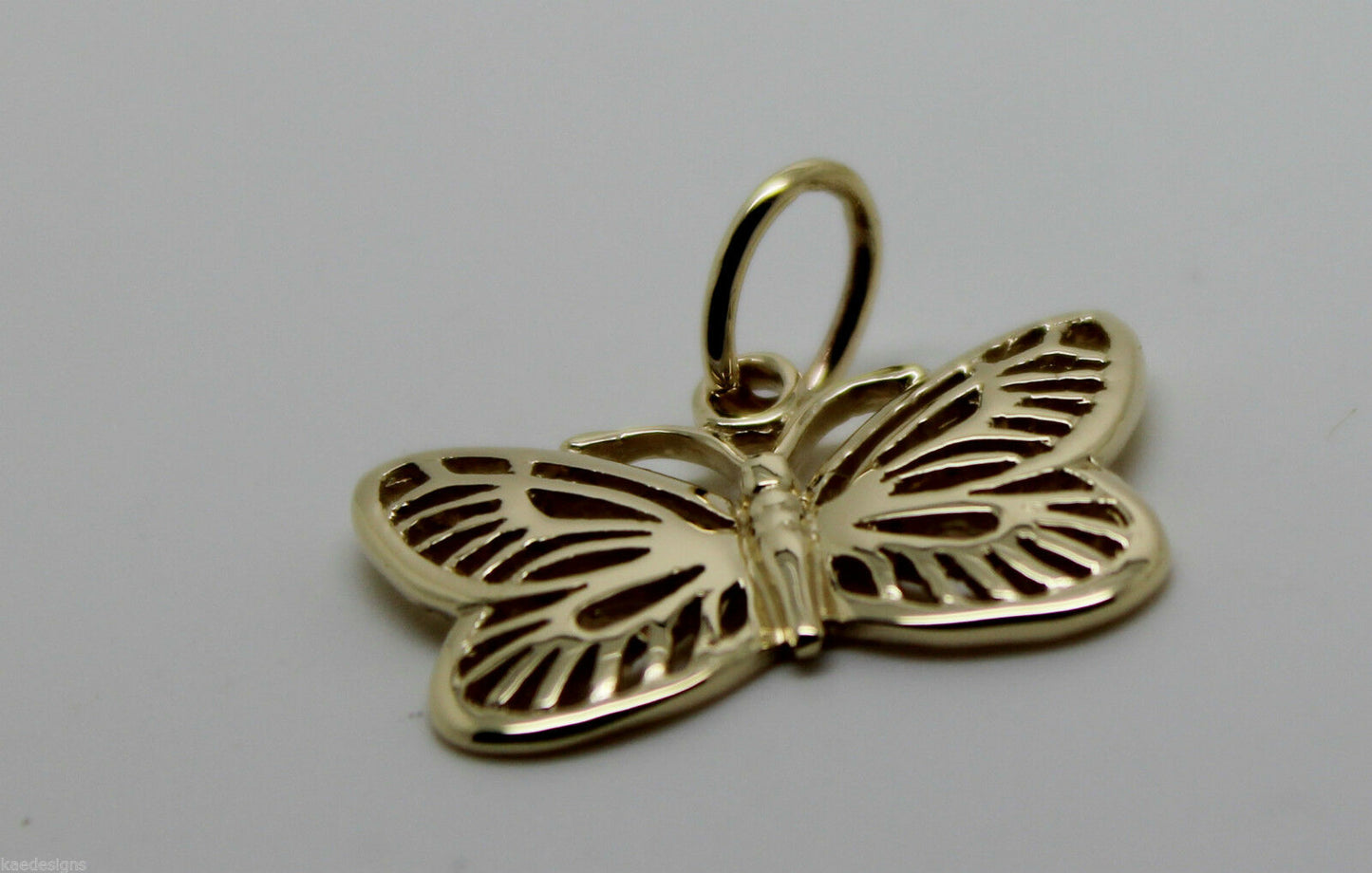 Kaedesigns, Genuine New 9ct 9kt Yellow, Rose Or White Gold Filigree Butterfly Pendant 342