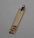 Genuine Solid 9ct 375 Yellow, Rose or White Gold Plate Pendant Engraved With Your Initial