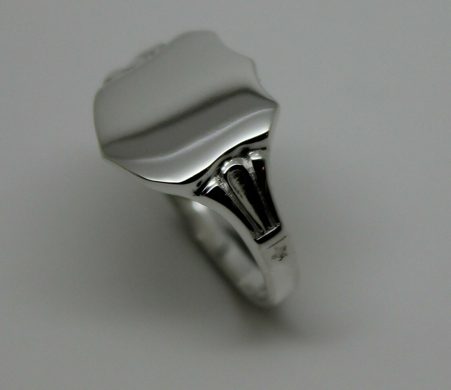 Kaedesigns New Sterling Silver 925 Shield Large Signet Ring In Your Ring Size