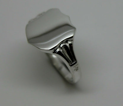 Kaedesigns New Sterling Silver 925 Shield Large Signet Ring In Your Ring Size