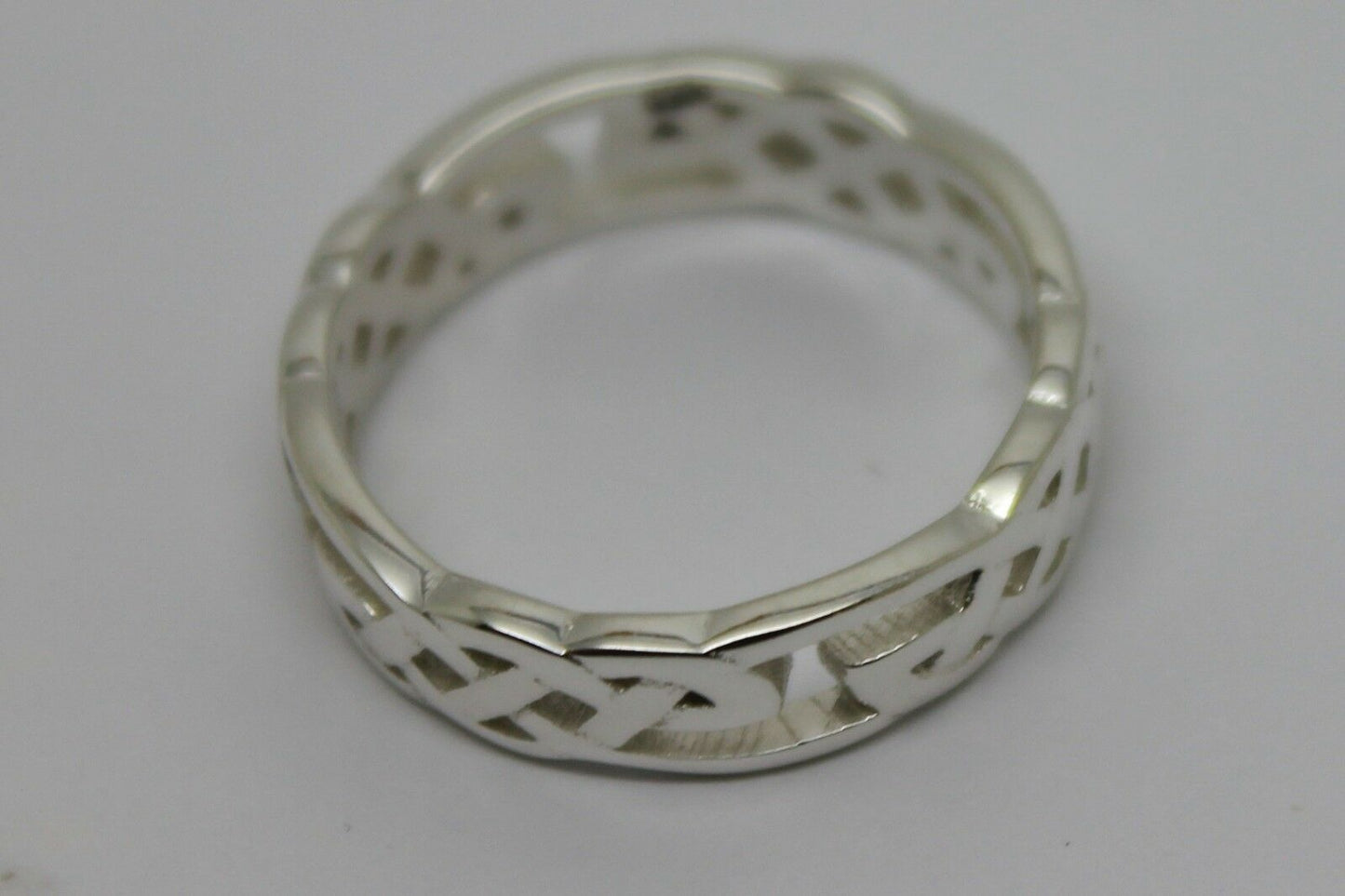 Genuine Size O 1/2 Sterling Silver 925 Celtic Weave Ring