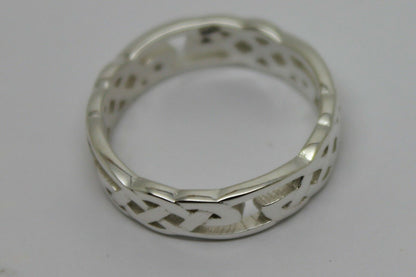 Genuine Size O 1/2 Sterling Silver 925 Celtic Weave Ring