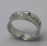 Custom Made Solid 9ct White Gold Engraved Ring With Your Own Message 7mm Wide