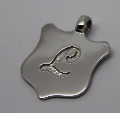 Kaedesigns, New Genuine 9K 9ct Yellow, Rose or White Gold Shield Pendant With Your Initial