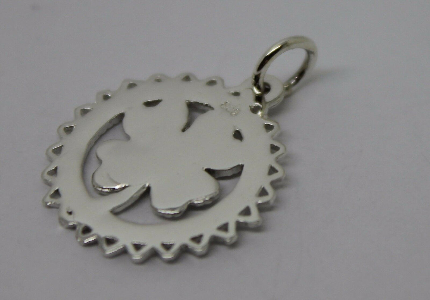 Genuine Sterling Silver 925 or Yellow or Rose Gold Plated Four Leaf Clover Pendant