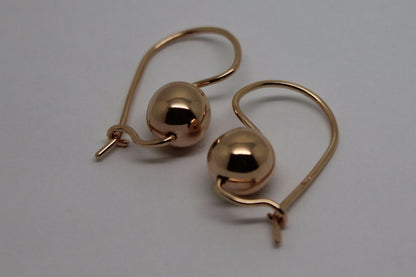 Kaedesigns Genuine 9ct 9k 375 Yellow, Rose or White Gold 8mm Plain Ball Drop Earrings