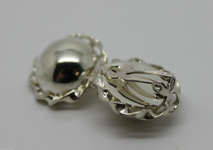 Kaedesigns Sterling Silver 925 Half Large Ball Round Clip On Earrings