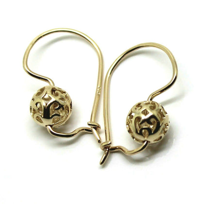 Genuine New 9k 9ct 375 Yellow, Rose and White Gold 8mm Ball Filigree Earrings