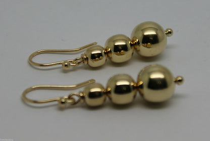 Kaedesigns 9ct 9k 375 Yellow Or White Or Rose Gold 375 Three Ball Drop Ball Earrings