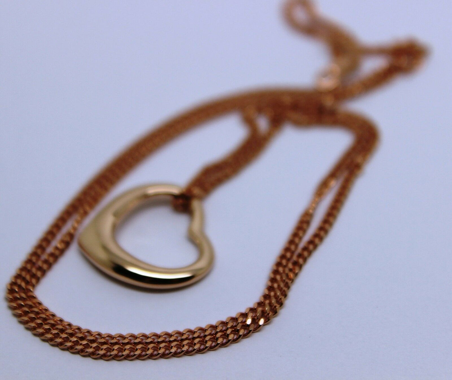 Genuine 9ct 9kt Rose Gold / 375 Belcher Chain Necklace 44cm + Heart Pendant
