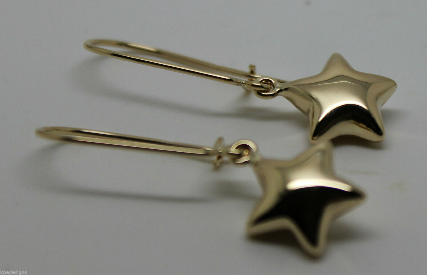 Genuine 9ct 9k 375 Yellow Or White Or Rose Gold Bubble Drop Star Closed Hook Earrings
