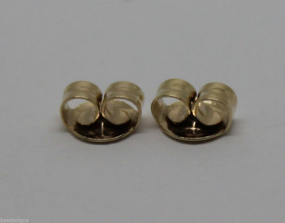 Genuine 9ct Yellow or Rose or White Gold or Sterling Silver Earring Medium butterfly backs 207