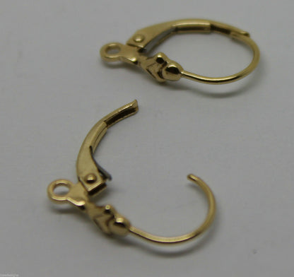 Kaedesigns New Genuine 9ct 9k Yellow, Rose or White Gold 15mm Fancy Continental Hooks