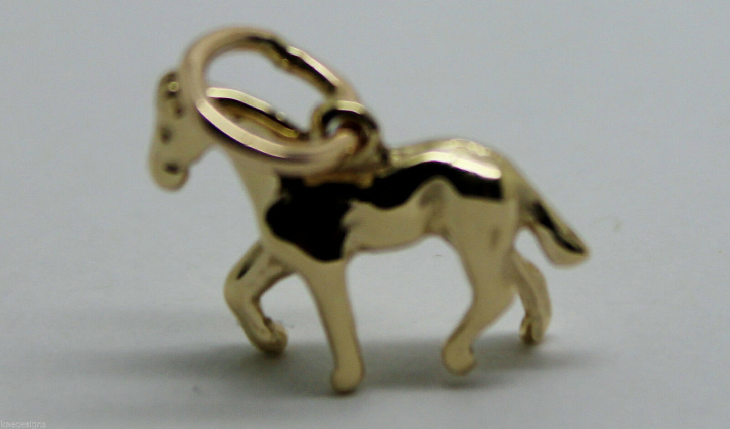 Genuine 9ct Yellow or Rose or White Gold Small 3D Horse Pendant or Charm