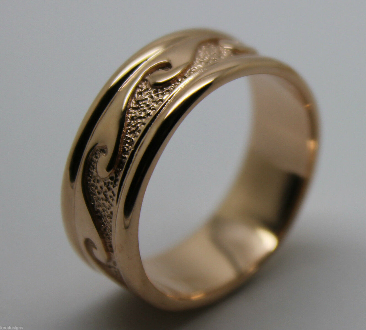 Small Size I / 4 Genuine Solid New 9ct 9kt Yellow, Rose or White Gold Surf Wave Ring