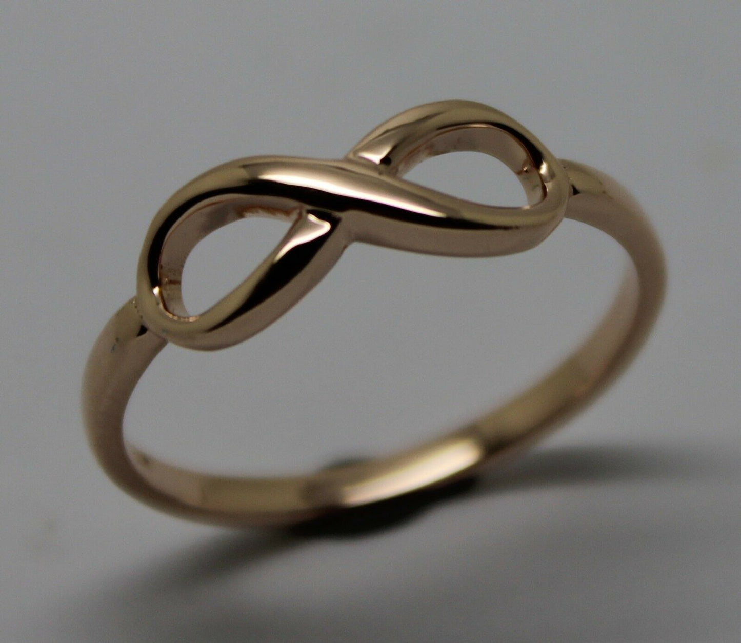 Genuine New 9ct 9k 375 Yellow, Rose or White Gold Solid Infinity Ring Size S / 9 1/8