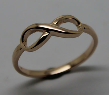 Genuine New 9ct 9k 375 Yellow, Rose or White Gold Solid Infinity Ring Size S / 9 1/8