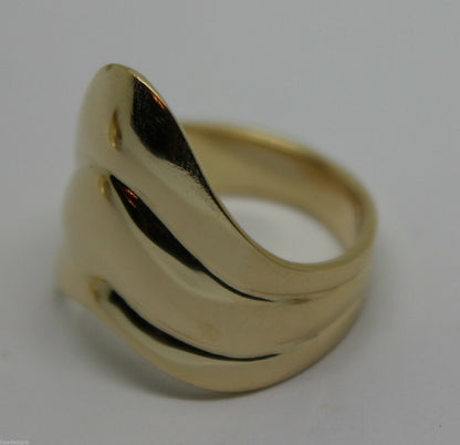 Genuine 9ct 375 Solid Rose Or Yellow Or White Gold Wide Pointy Ring In Your Size