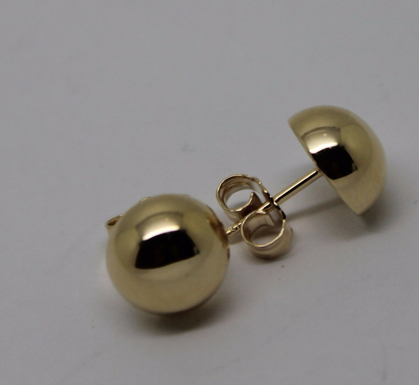 Genuine 9ct 9K 375 Solid Yellow, Rose or White Gold 10mm Stud Half Ball Earrings