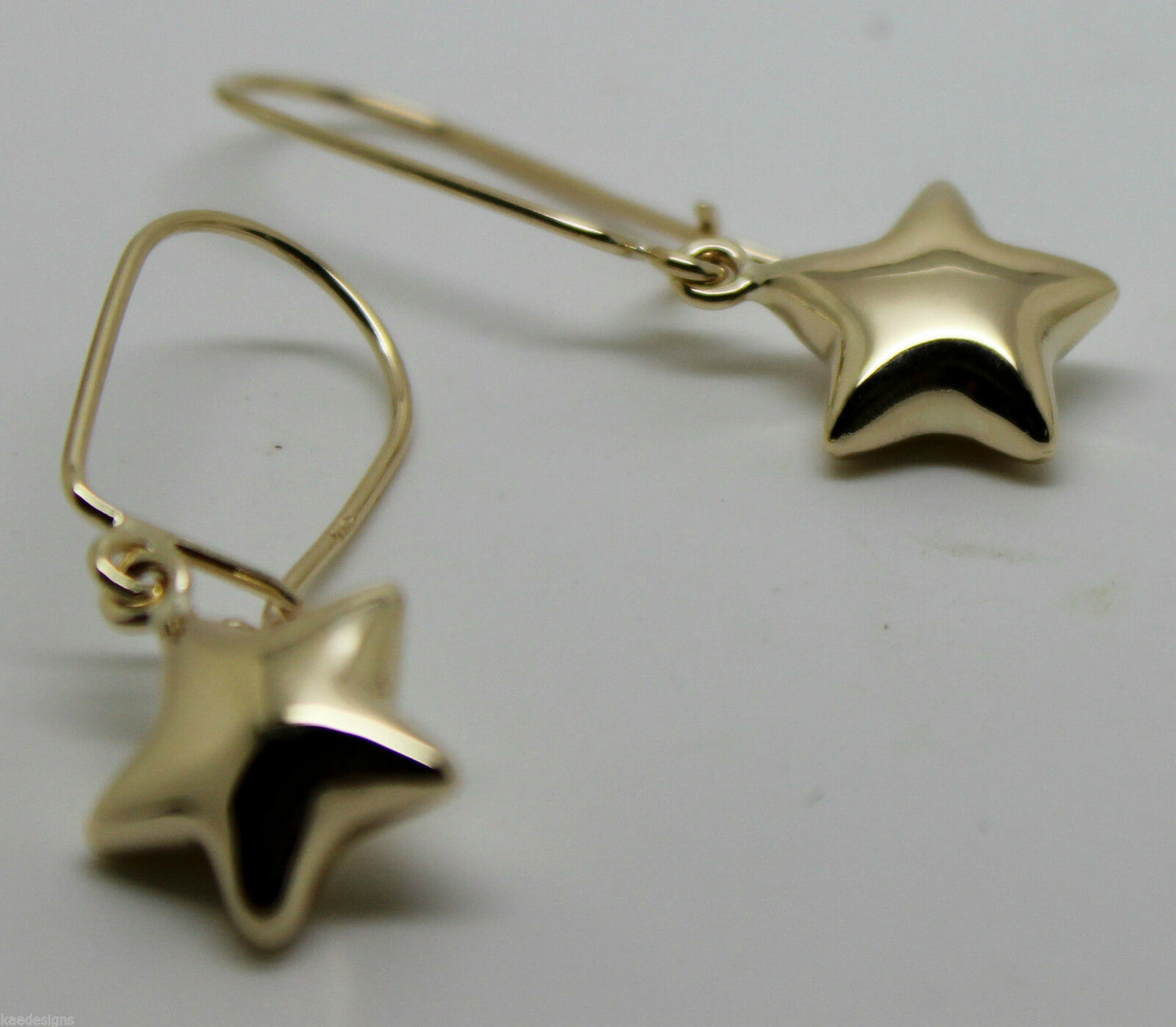 Genuine 9ct 9k 375 Yellow Or White Or Rose Gold Bubble Drop Star Closed Hook Earrings