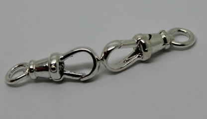 Genuine 2 X  New Solid Sterling Silver Albert Swivel Clasp 19mm