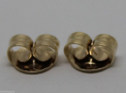 Genuine 9ct Yellow or Rose or White Gold or Sterling Silver Earring Medium butterfly backs 207