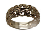 Kaedesigns New Genuine Size P 9ct Yellow, Rose or White Gold Wide Flower Filigree Ring