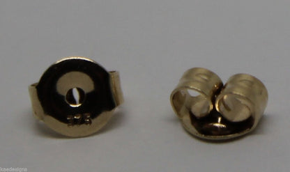 Genuine 9ct Yellow or Rose or White Gold or Sterling Silver Earring Medium butterfly backs 207