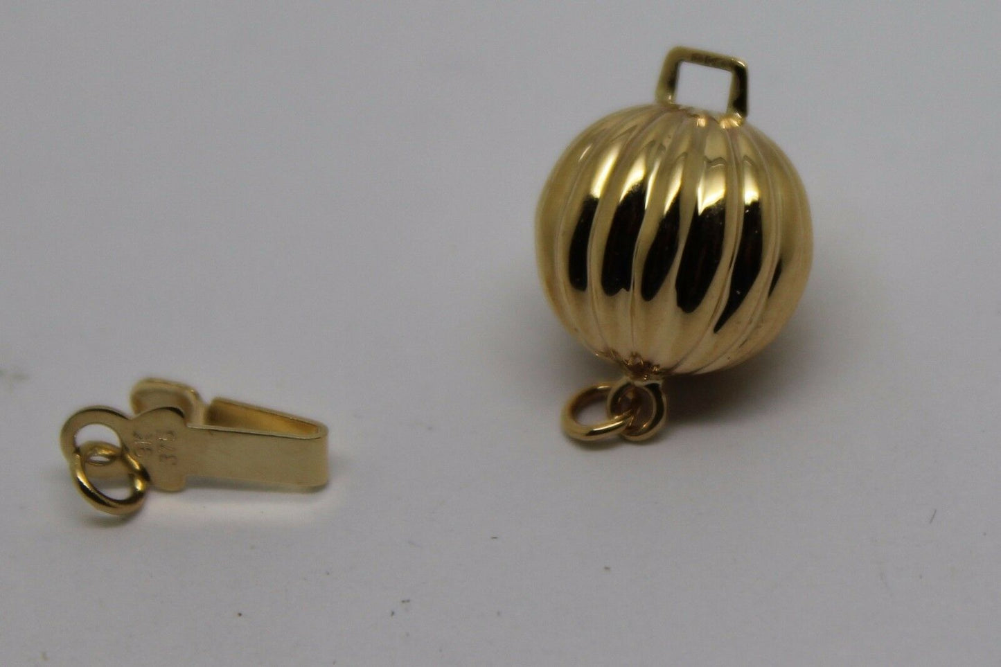 Genuine 9ct Yellow Gold 6mm, 7mm, 8mm, 10mm, 12mm Corrugated Ball Pearl Clasp
